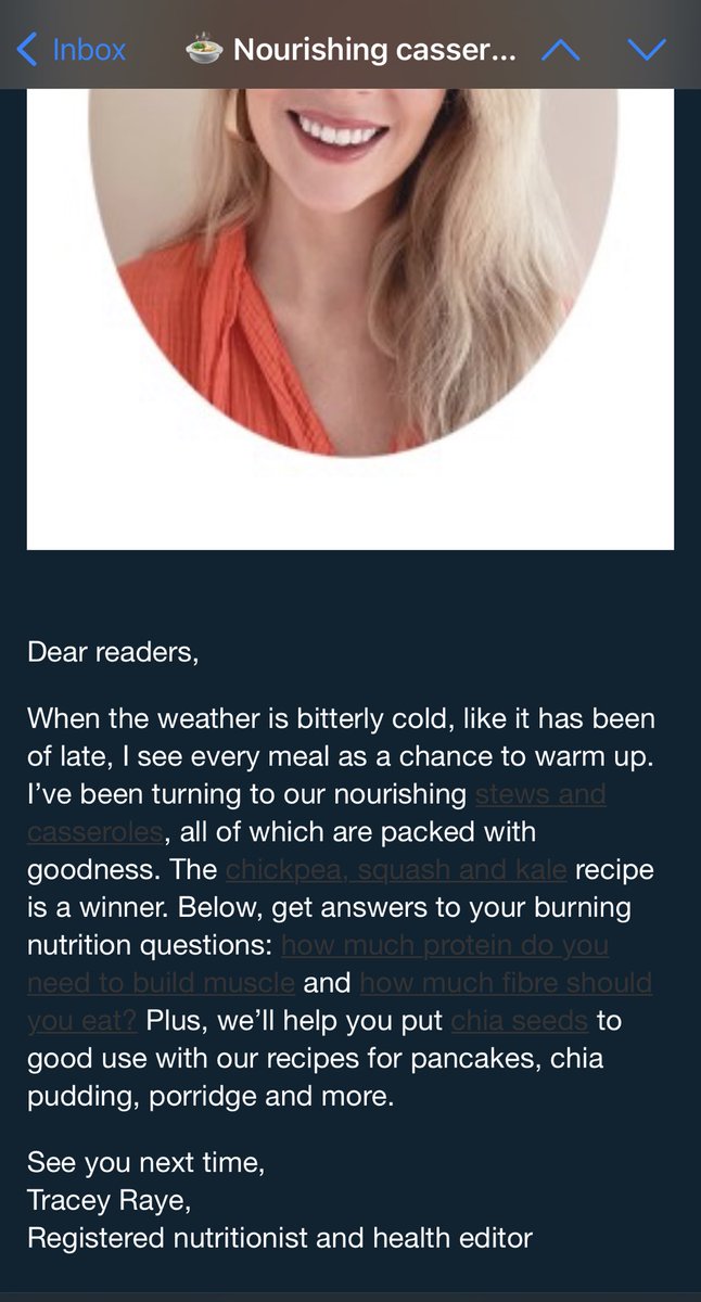 erj57's tweet photo. Some not-so-excellent readability in the ⁦@bbcgoodfood⁩ newsletter today? https://t.co/UlavAJ4m1U