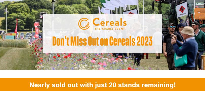Cereals 2023 is nearly sold out now with 20 spaces remaining so please do let us know if you would be interested in booking a stand - Jackie Christie and Jax Jones will be happy to help! 😊
cerealsevent.co.uk/meet-the-team 
#thankyou #outdoorevents #ukfarming #arable
