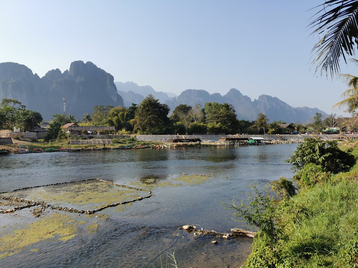 Vang Vieng from our hotel - Riverside Boutique 
#vangvieng #laos #namsongriver