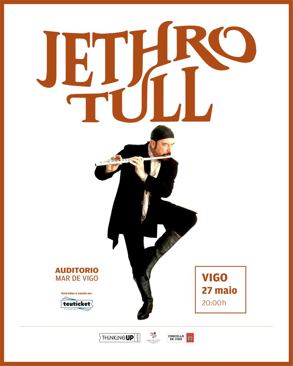 ThinkingUP_'s tweet photo. .@jethrotull, a icónica banda de rock liderada por Ian Anderson, presenta «RökFlöte», o seu 23º álbum, así como un repaso dos seus maiores éxitos, en Vigo e A Coruña o próximo mes de maio. Entradas xa á venda! @pcongresosvigo @PalacioOpera @teuticket @Ataquilla_com https://t.co/nGncdaVTlu