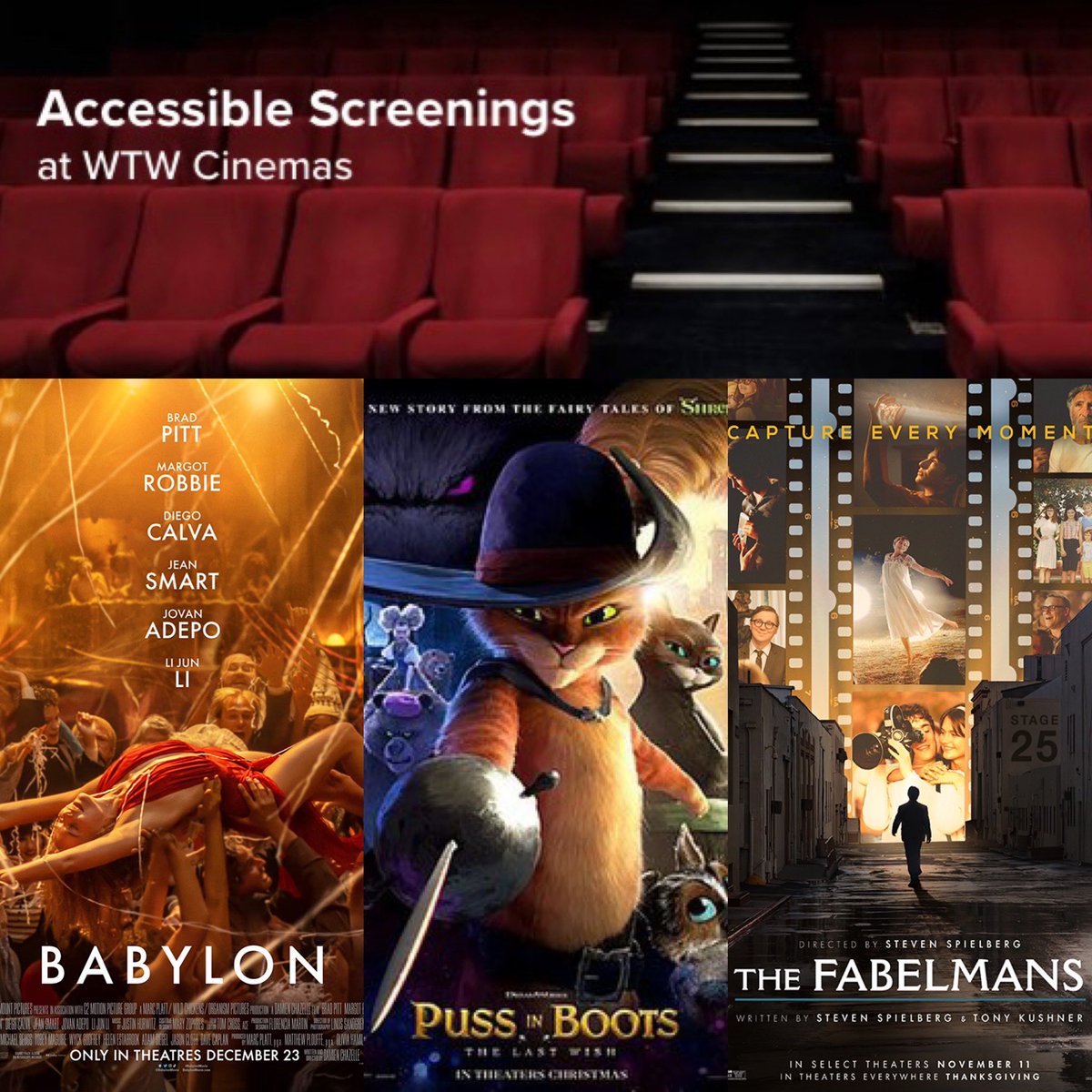 WTW_PlazaTruro's tweet photo. Subtitled Screenings!
Our subtitled screenings include BABYLON (18), PUSS IN BOOTS: THE LAST WISH (PG) & THE FABELMANS (12A)…
🎟️Book NOW! https://t.co/dckqHUVvv0
#subtitledscreening https://t.co/zXV6LRS6n4