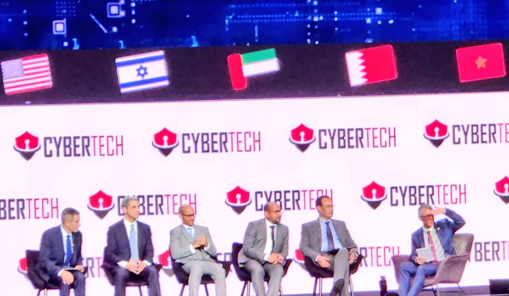 Powerful & first of its kind discussion by the heads of #cyber security agencies of the #AbrahamAccords countries 🇧🇭🇦🇪🇲🇦🇺🇸🇮🇱 at #cybertech Speaking about collaboration by strengthening trust, courage and friendship.