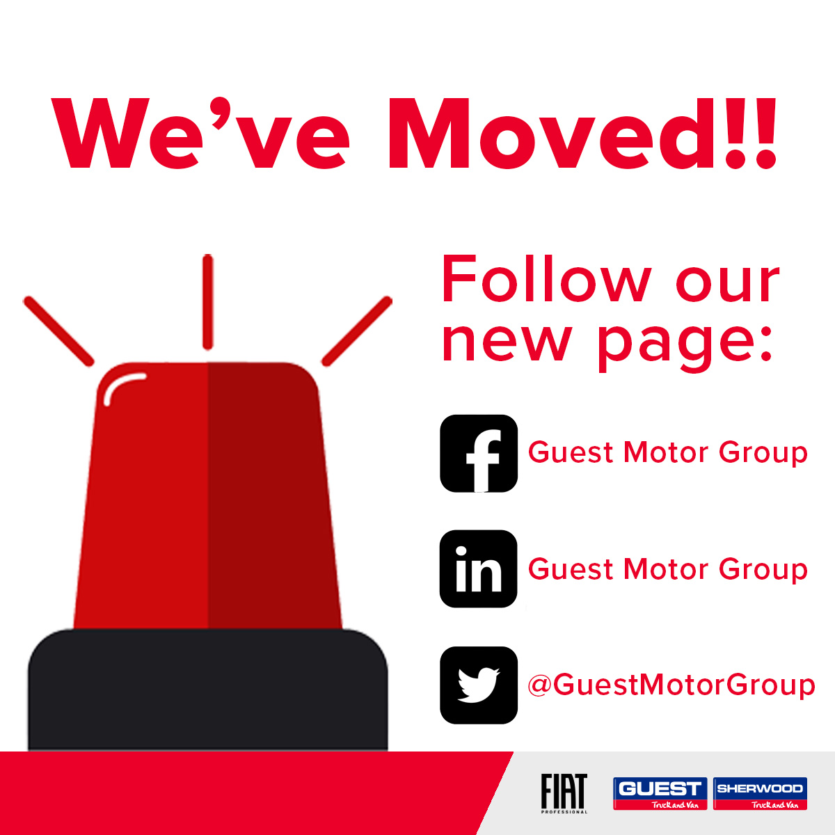 We've moved! All social media will now be posted on our new page, <a href="/GuestMotorGroup/">Guest Motor Group</a>

Follow our new page to keep updated!