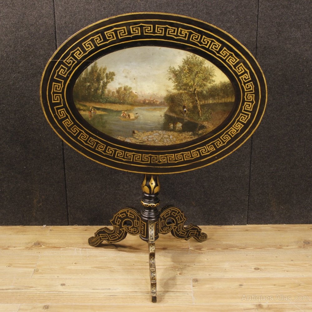 antiques_atlas's tweet photo. From Parino Mercato Antiquario: English lacquered and painted side table https://t.co/Y8ZCgGbnPw landscape painted top #antiques @ParinoAntichita #englishantiques #englishantiquetable #antiquetable #paintedtable #antiquepaintedtable #englishpaintedtable https://t.co/2ivtC3ALj3