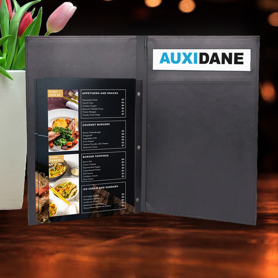 auxidane's tweet image. Menu Cards and Menu Book by Auxidane with Leather Cover, Soft, smooth surface and light weight with front page LED Logo, color combination. Preferred  by leading Restaurants &amp;amp; Hotels in India.
.
☎️ 079823 83488
✉️ sales@auxidane.in
#auxidane 
 #LED #menucovers #menu #menucard