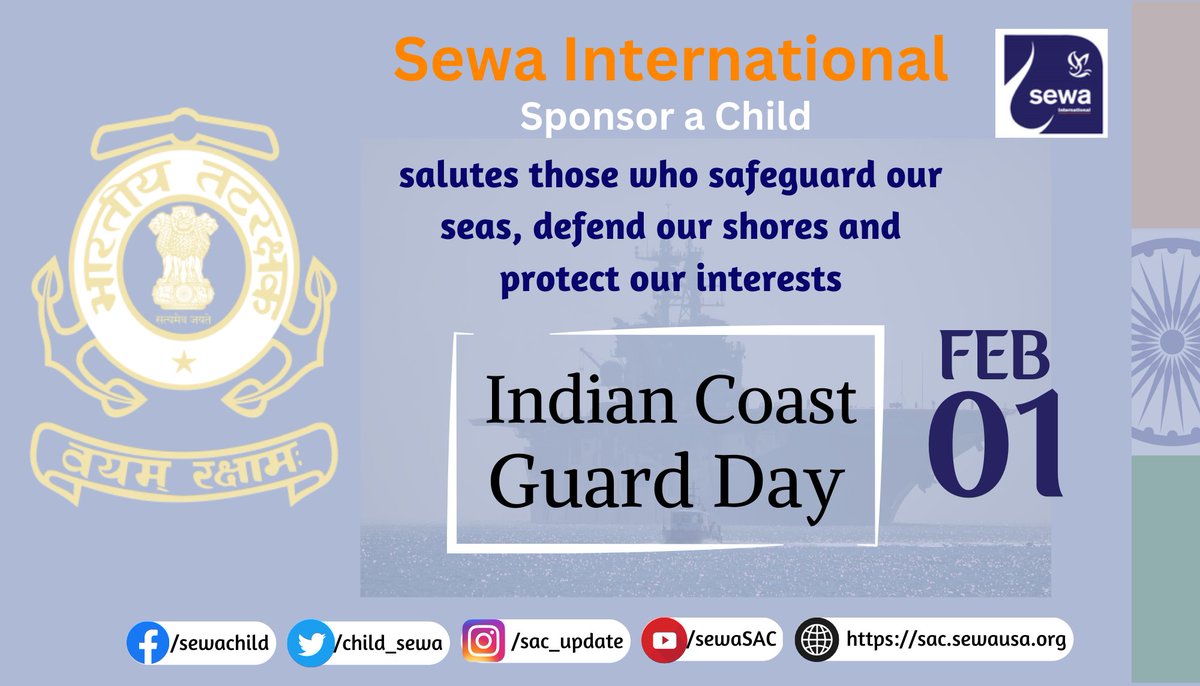 child_sewa's tweet photo. Celebrating the bravery and unwavering commitment of Indian Coast Guard on their day. Their tireless efforts keep our coastlines safe. #Salute to all officers and (wo)men. #IndianCoastGuardDay #HeroesAtSea https://t.co/yEGZNlOR8M