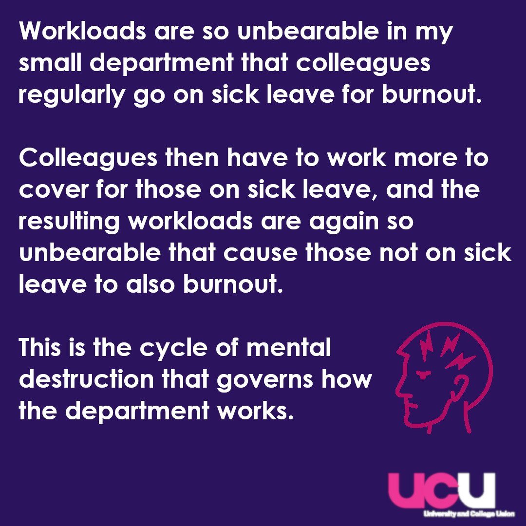 UcuWaterloo's tweet photo. #PadletStrikeStories - burnout, cycles of sickness, mental ill-health due to excessive wkloads. Yes @KingsCollegeLon is not a healthy environ to work in. Our managers know but do nothing, instead we all coopted into pretending otherwise. Enough is enough #ucuRISING  
@KCL_UCU https://t.co/rHTThgcGIn
