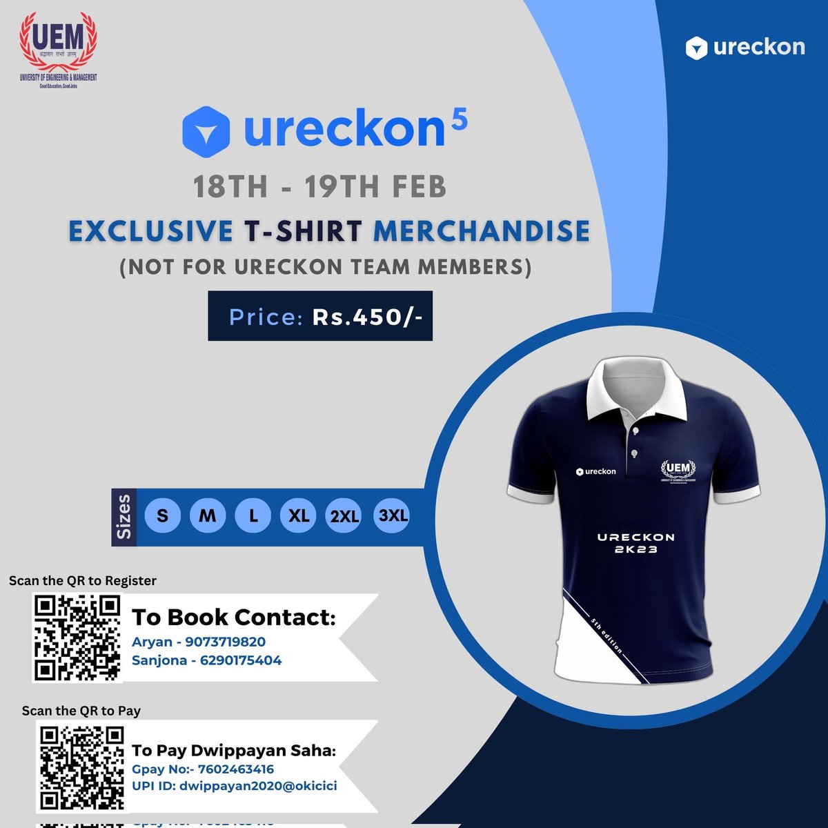 Ureckon_Uemk's tweet photo. URECKON's official t-shirt merchandise is OUT! Do you want to walk around your campus and around in style while flexing your college's biggest event? Grab your t-shirt!!! 🔥

𝑳𝒊𝒏𝒌 :- _https://t.co/AyW6cKyiWk
𝑮𝒑𝒂𝒚 𝑵𝒐. :- 7602463416
𝑼𝑷𝑰 𝑰𝑫 :- dwippayan2020@okicici https://t.co/DODFYuIowR