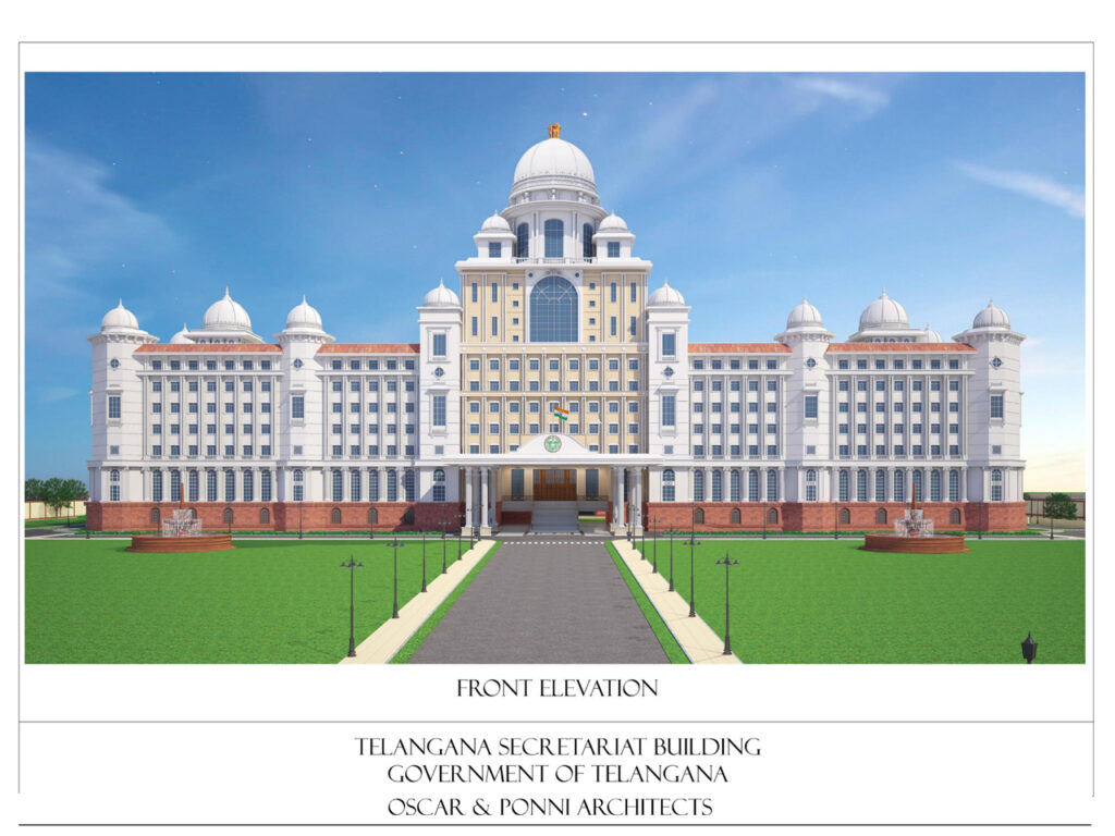 HiHyderabad's tweet photo. The Telangana Secretariat Building Getting Its Finishing Touches For The Grand Inauguration On 17th February 2023.

Dream                                Accomplished https://t.co/XssxwCsidz