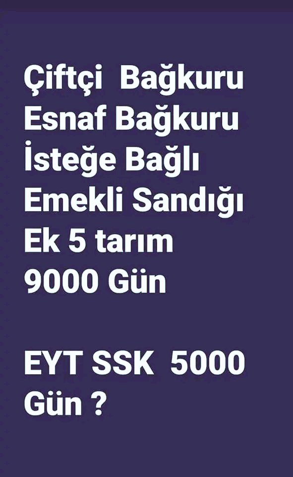 <a href="/cihatkomut/">Cihat Komut 🇹🇷</a> <a href="/RTErdogan/">Recep Tayyip Erdoğan</a> #BagkurKomisyona