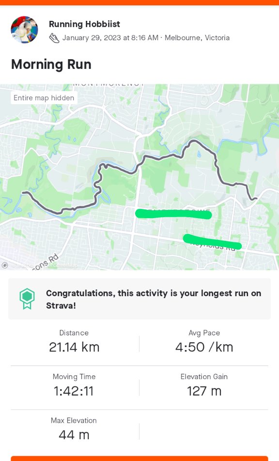 TradingHobbiist's tweet photo. Ok here is the big reveal @Stepnofficial
I've crushed my 30 year old PB for a half marathon on the weekend
New PB: 1hr 42min 11sec
It all starts with just 10 mins a day 😉. The power of #STEPN motivation. Like a Fountain of youth ⛲
#MakeARunForIt #RoadTo2000km https://t.co/Fqzgk9aR4G