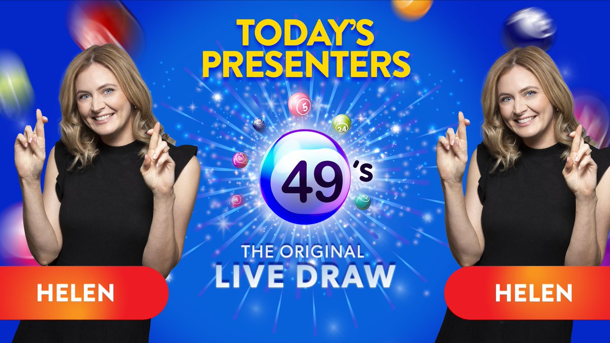 49sdraw's tweet photo. Another Tuesday and another #49sDraw! Today, you’ve in for a treat!! You have #Helen49s on both of the draws! Join Helen at 12.49 for the lunchtime draw and at 5.49 for the teatime draw. See you then!😀 https://t.co/tu9Y92OCp1
