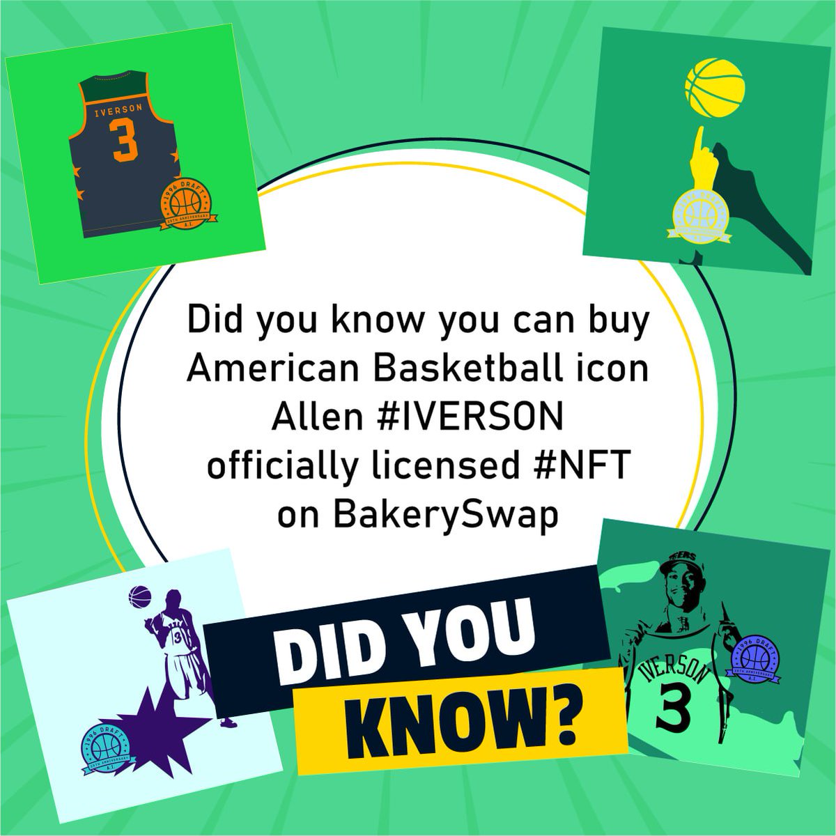 bakery_swap's tweet photo. Did you know you can buy American Basketball icon Allen #Iverson officially licensed #NFT on #BakerySwap?

#BNBChain 🦾 https://t.co/XF2zGq7lWj