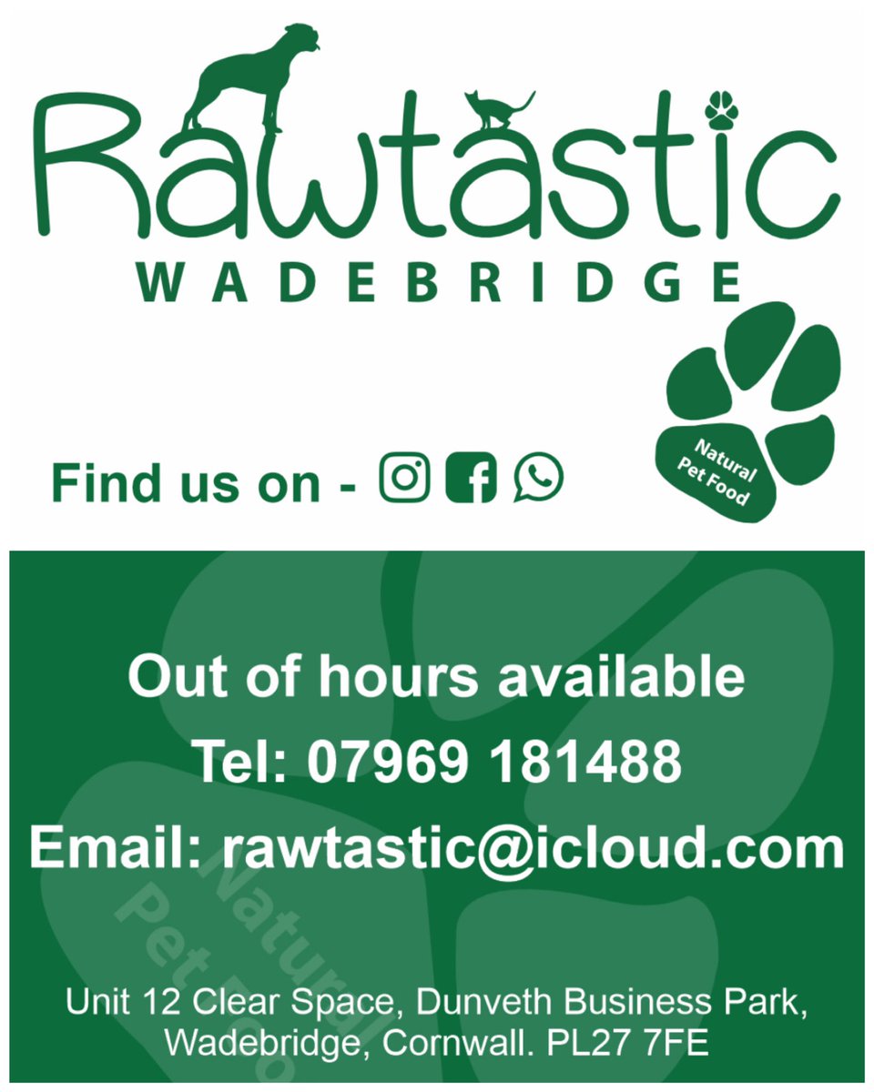 rawtastic_wb's tweet photo. Open today 10am - 2pm #wadebridge #Cornwall #rawfeeding #newbusiness #naturalpetfood https://t.co/IzSXE3E77G