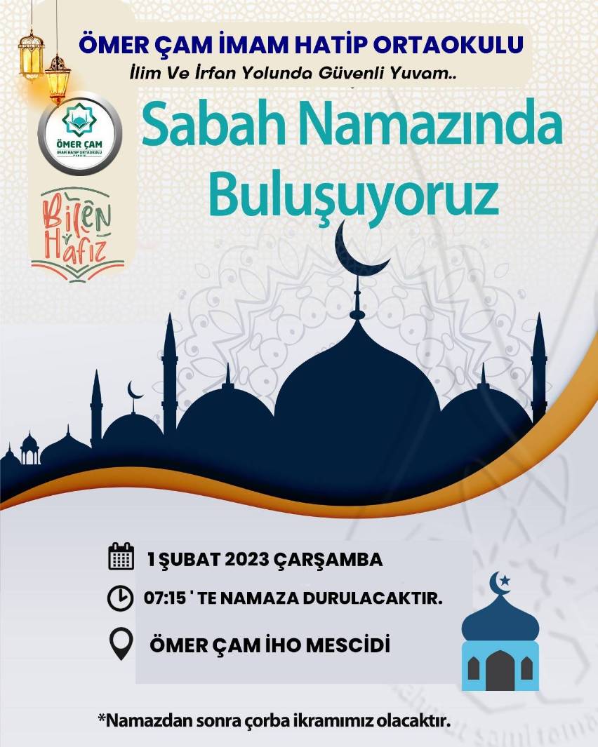 ✨8. Sınıf öğrencilerimiz ve babalarıyla sabah namazında buluşuyoruz🤗