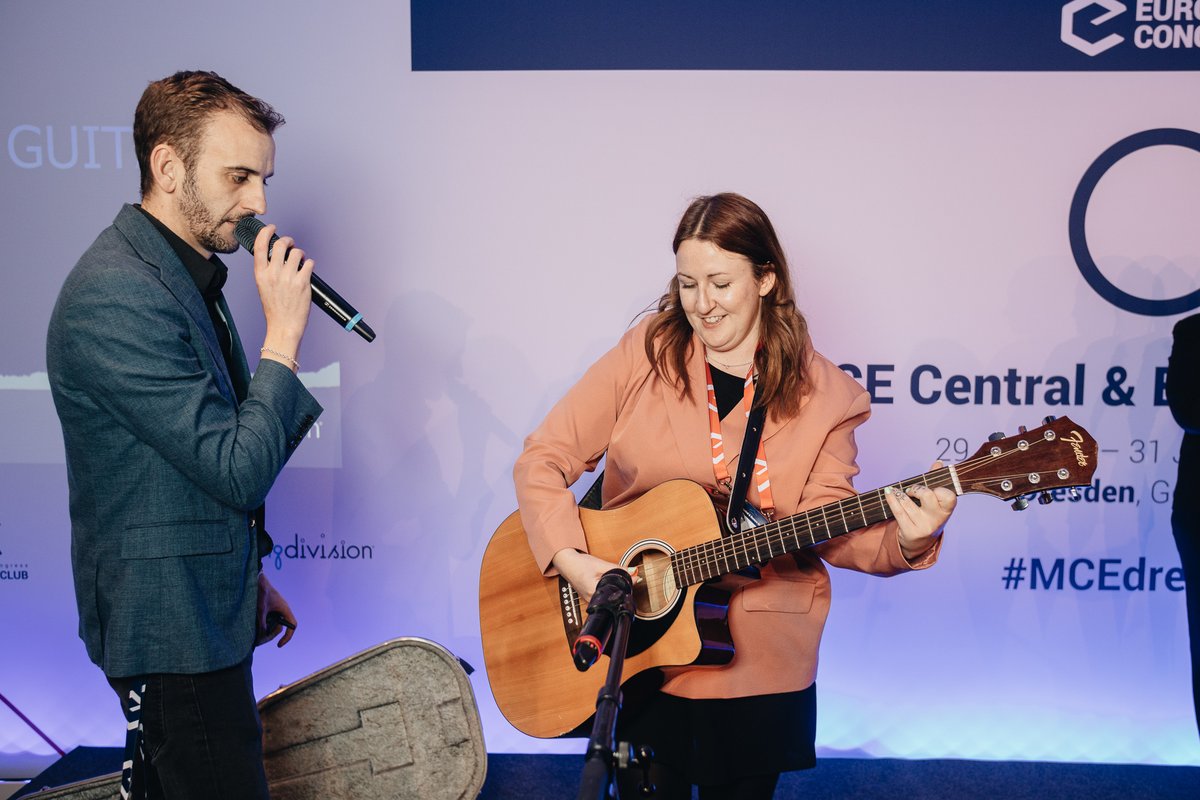 EuropeCongress's tweet photo. Sneak peeks from yesterday Song Slam Experience with @songdivision 🎤 We split up all attendees into teams and they completed original songs (with help from musicians who tour and record with acts like James Blunt, Rod Steward and Rag & Bone Man)!
#MCEdresden #SongDivision https://t.co/ey8MAKfujc