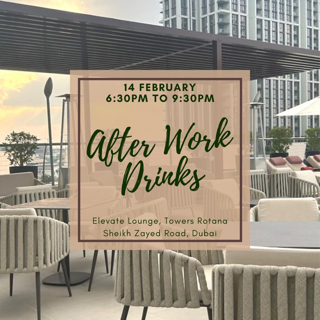 swissbcuae's tweet photo. We look forward to welcoming you at our February edition 'After Work Drinks' at our member venue at the Towers Rotana.
.
#afterworkdrinks #afterwork #networking #networkingevent #dubaievents #business #meetourmembers #corporate #buildnetworks #dubai #businesscouncil #swissbcuae https://t.co/lZu7Pq09QB
