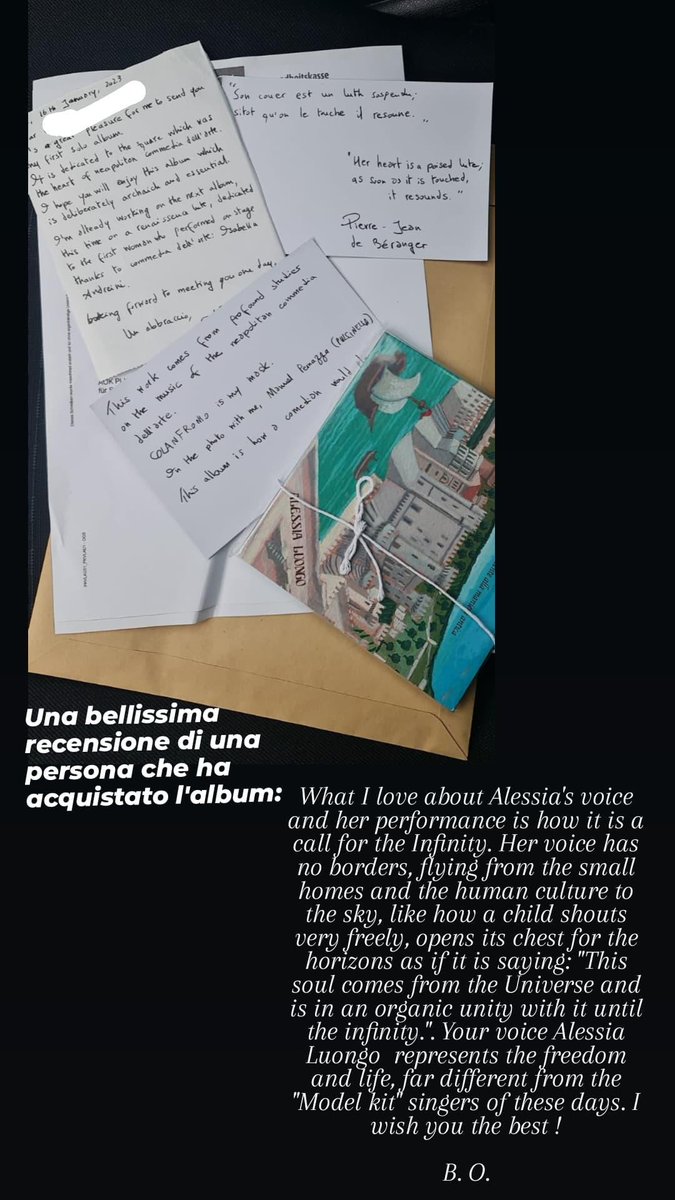 Comprano 'Largo di Castello' in tutto il mondo ed ecco i commenti. 
Felicissima! 
Vai che chitarra battente, colascione e commedia dell'arte partenopea conquisteranno il mondo. 
#album #soloalbum #chitarrabattente #colascione #allovertheworld