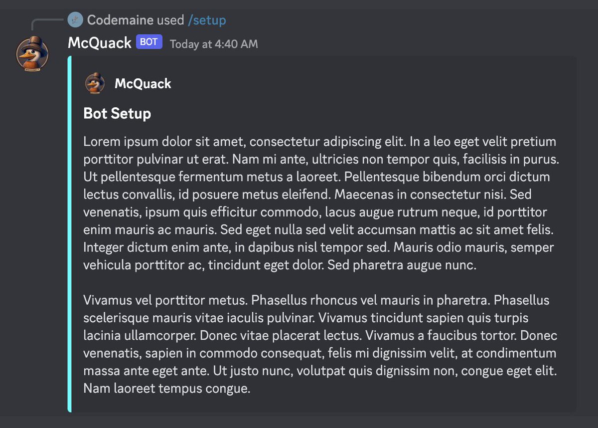 c0demaine's tweet image. #codetraingh #100DaysOfCode 
Day 1️⃣ - Initialising the project
I'm creating a discord bot during the 100 days of code challenge, and today I setup and added a basic setup command. I learnt how the discord.js package works, and how to send basic messages and setup up commands.