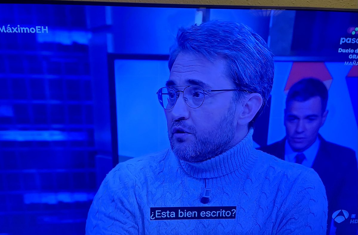 JoseAguileraMo2's tweet photo. Excelente entrevista de Pablo Motos a Máximo Huertas. Cierto que el entrevistado ha colaborado lo suyo, mostrando una sinceridad que le sería imposible sin haber renunciado antes a las prebendas que le ofreció Sánchez, por estar callado. #MaximoEH https://t.co/pmWZpM251e