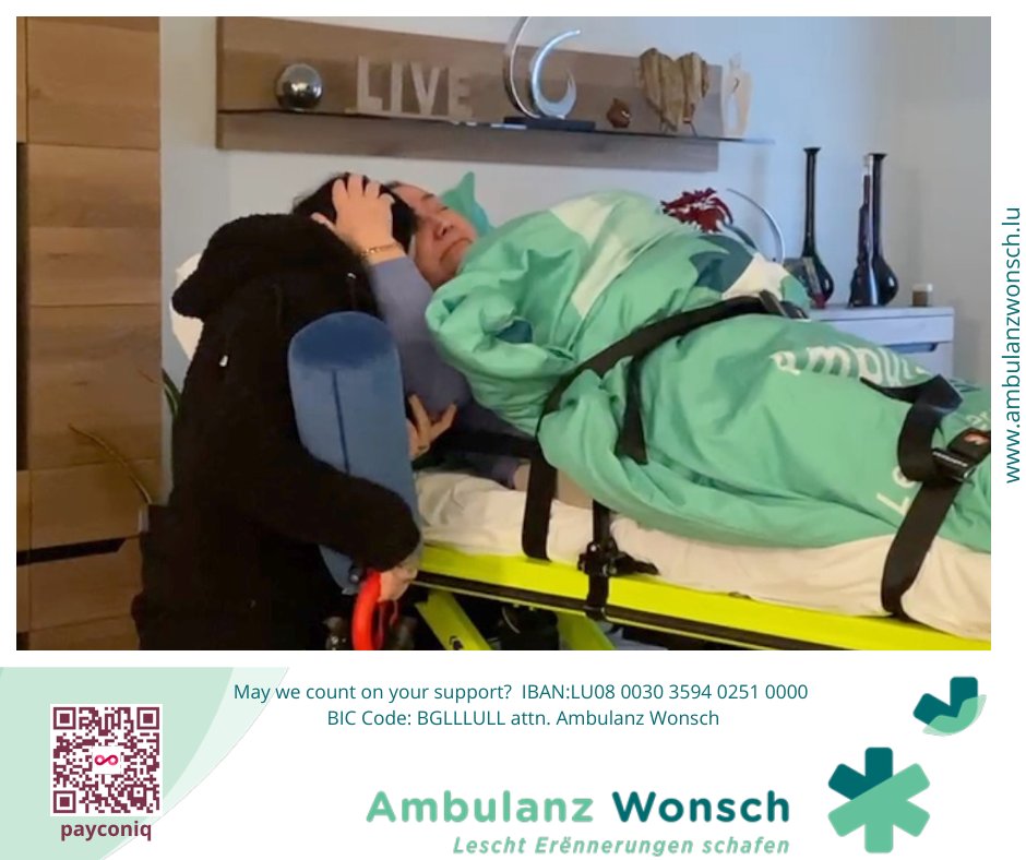 AmbulanzWonsch's tweet photo. 🚑Dës Madamm (1962) huet hirer Duechter hiert neit Doheem fir d'éischt a fir d'lescht gesinn.
Eppes, wat, Dir kënnt Iech virstellen, alles fir d'Mamm awer och fir d'Duechter bedeit❤️
#LeschtErënnerungenschafen #AmbulanzWonsch #AddingLifeToDays #PoweredByHospilux #Wish #Wonsch https://t.co/lCbOqXgaFN