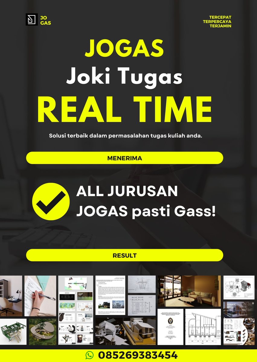 OPEN joki REALTIME!!!
All Jurusan
- Bahasa Indonesia
- Kimia
- Fisika
- Psikotes
- dll
#zonauang #zonajajan #needjoki #butuhjoki