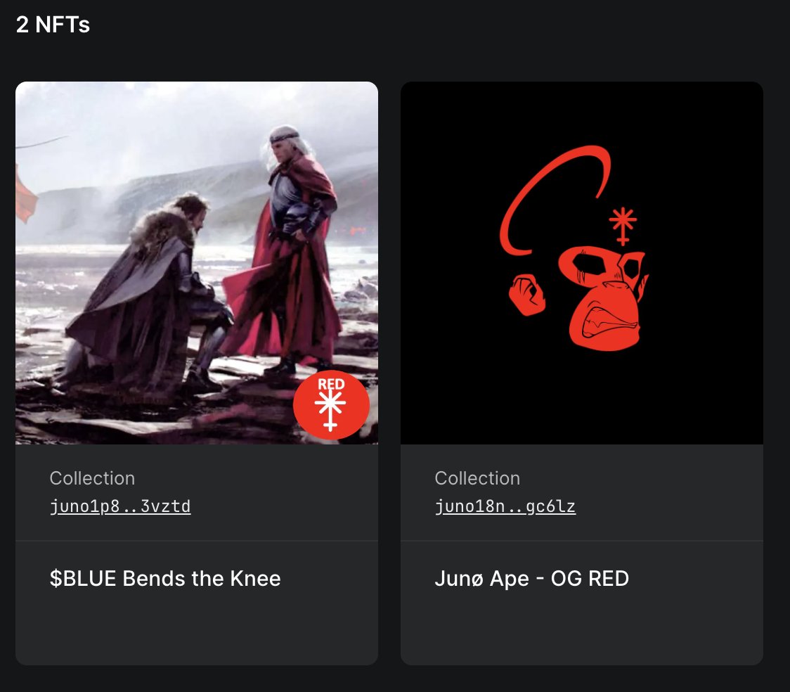 #JUNO_APES $RED soldier is activated 🔥 $JUNO #DaoGames <a href="/DA0_DA0/">DAO DAO</a> <a href="/JunoNetwork/">Junø</a>