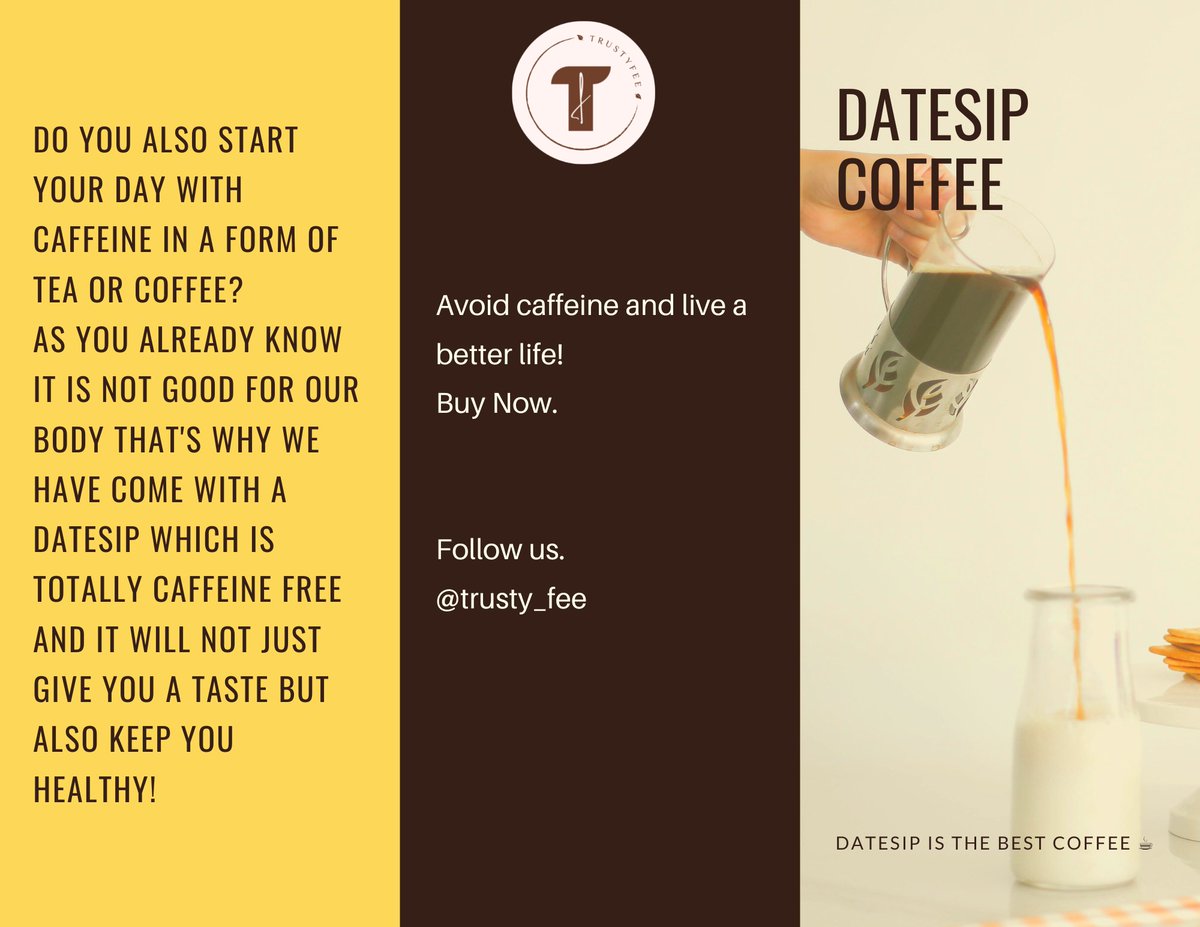 trustyfee's tweet photo. Healthy coffee βοΈ
#startupindia #Coffee #datesip #trustyfee #startup #India https://t.co/m8CfVxhctG