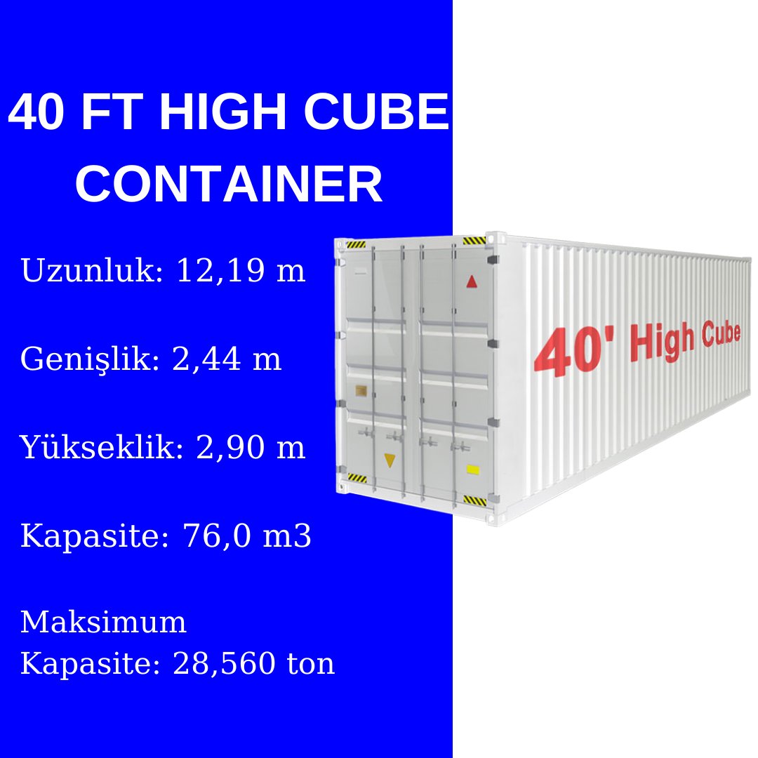 HLojstik's tweet image. KONTEYNER ÇEŞİTLERİ
(40 FT HIGH CUBE CONTAINER)

#40fthighcubecontainer #container #HTLogistic #Logictics #ForeignTrade #Customs #Trade #Economy #Stroge #Service #Internationaltrade #International #Sales #Product #Transportation #Import #Export #Economic #Forwarder