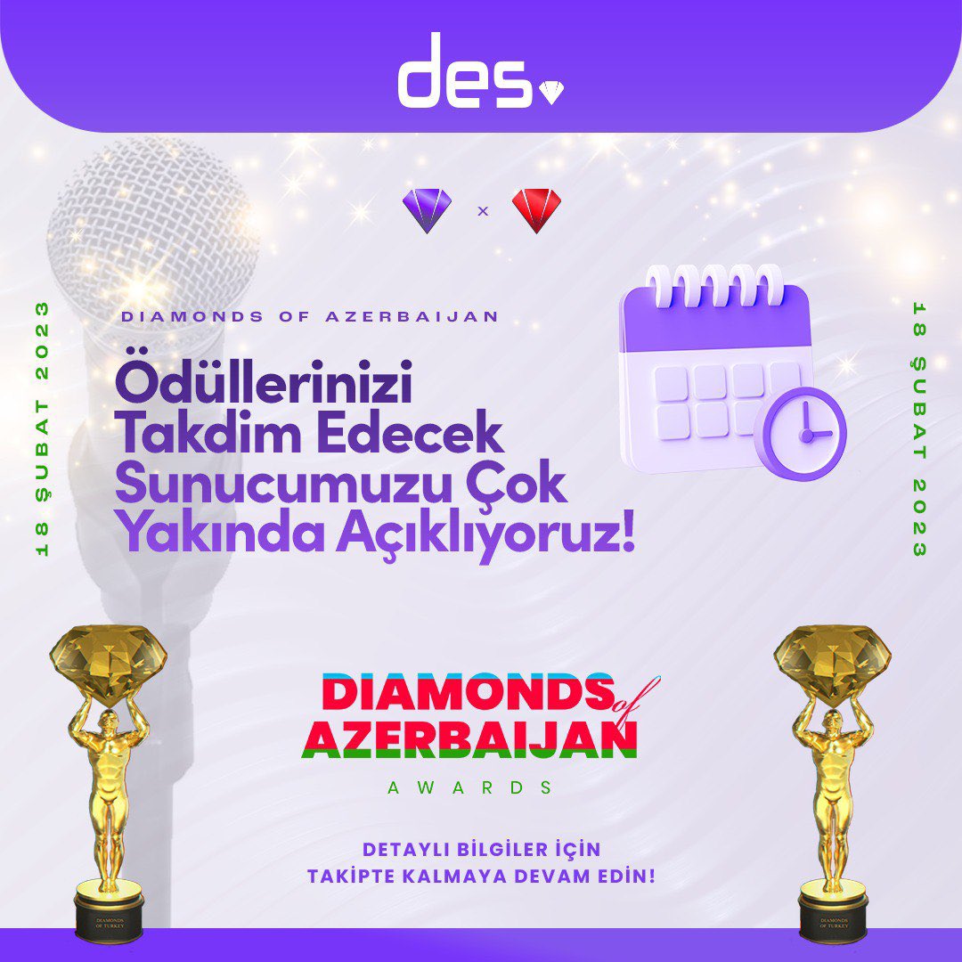 desorg_'s tweet photo. Geri sayım başladı!
Ödüllerini takdim edecek sunucumuzu çok yakında açıklıyoruz! 💎🇹🇷🇦🇿

#desmedyagrup #desorganizasyon #desyapim #diamondsofazerbaijan2023 https://t.co/dErx9H160p