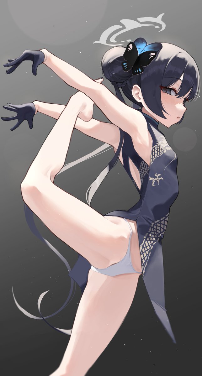 1girl armpits bangs black dress black gloves black hair blush  illustration images