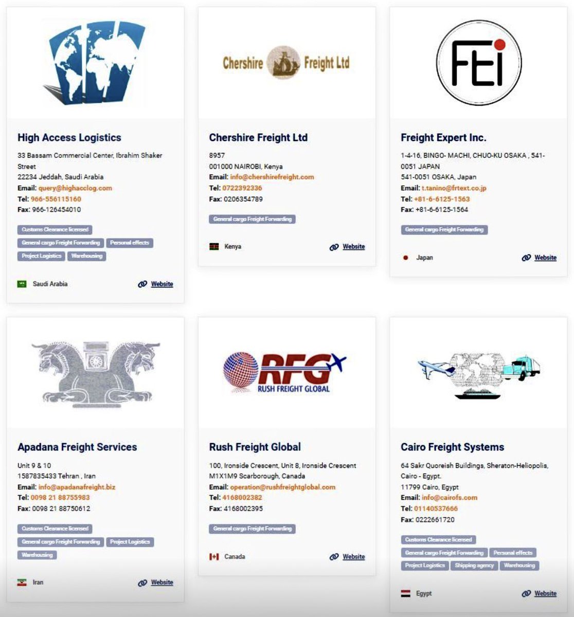 The last 6 #Freight #Forwarding companies registered for #free in #FreightPages 
  
freightpages.org
 
#YellowPages #logistics
#freightforwarding #freightforwarders #logistics #shipping #freightbook #businessdirectory