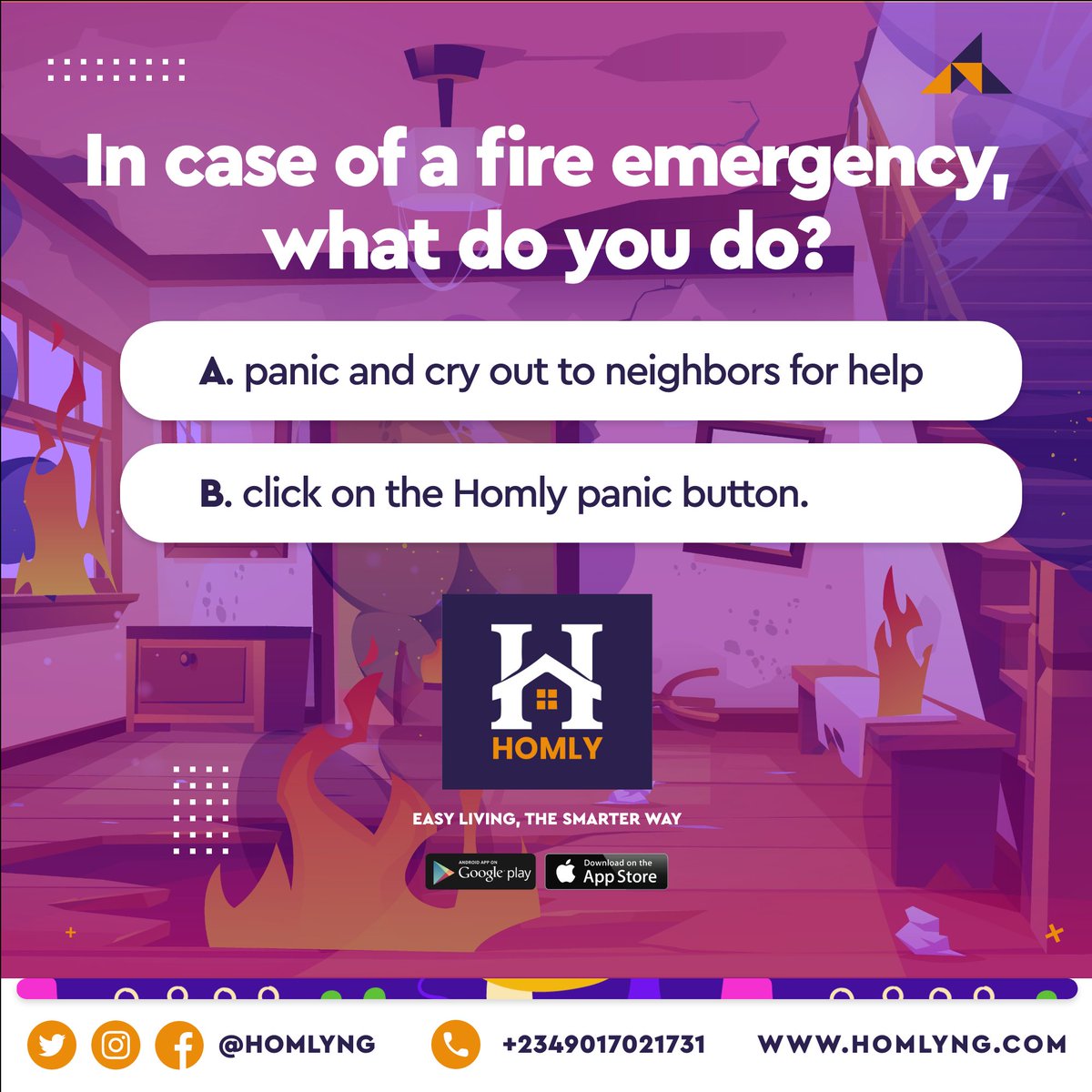 homlyng's tweet photo. Ready to face the next fire emergency? 

Homly’s ready with our reliable, tested and tested safety system.

 #GetSafe #homly #emergency #usehomly #management #estatemanagement #facilitymanagement https://t.co/Jrv2u4VqNG