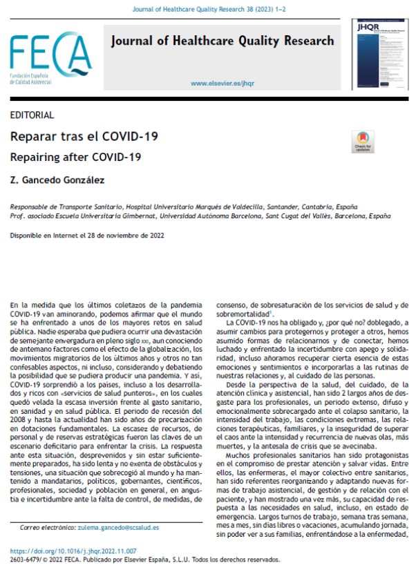 JHealthQualityR's tweet photo. 📰 Repairing after COVID-19
✏️Editorial en el @JHealthQualityR #RevistaSECA #JHQR
👉 https://t.co/WRy4s1aRQq
✅ #QualityHealthcare #pandemic #COVID19 #nursing #nurse #management #healthpolicy #learnedlessons #care #burnout https://t.co/7usqrrT8e7