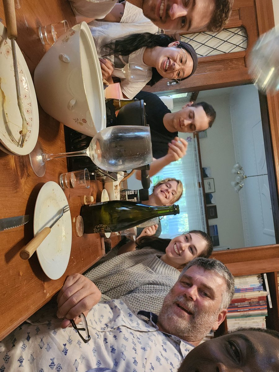 DoerigLab's tweet photo. The @DoerigLab spent Tuesday's evening dining on homemade Swiss cheese fondue. 

A super delicate recipe cooked by Chrisitan Doerig himself! A lovely evening to refresh. 

Fondue was named the national dish of Switzerland in the 1930s. Interesting.

@RMIT @RmitSciences https://t.co/Unxo7StupN