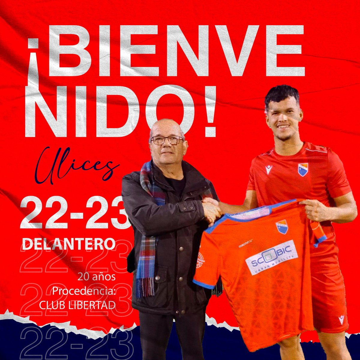 _Doshermanascf's tweet photo. 🔴🔵 Seguimos intensificando nuestra delantera. Presentamos a Carlos Ulices Delgado Escobar “Ulices”, jugador paraguayo procedente del CLUB LIBERTAD que viene a fortalecer la posición de Delantero Centro, y que con sus 20 años es pura vitalidad. 🔵🔴

#JuntosSomosImparables
#DHCF https://t.co/fWDAAgS0Rd