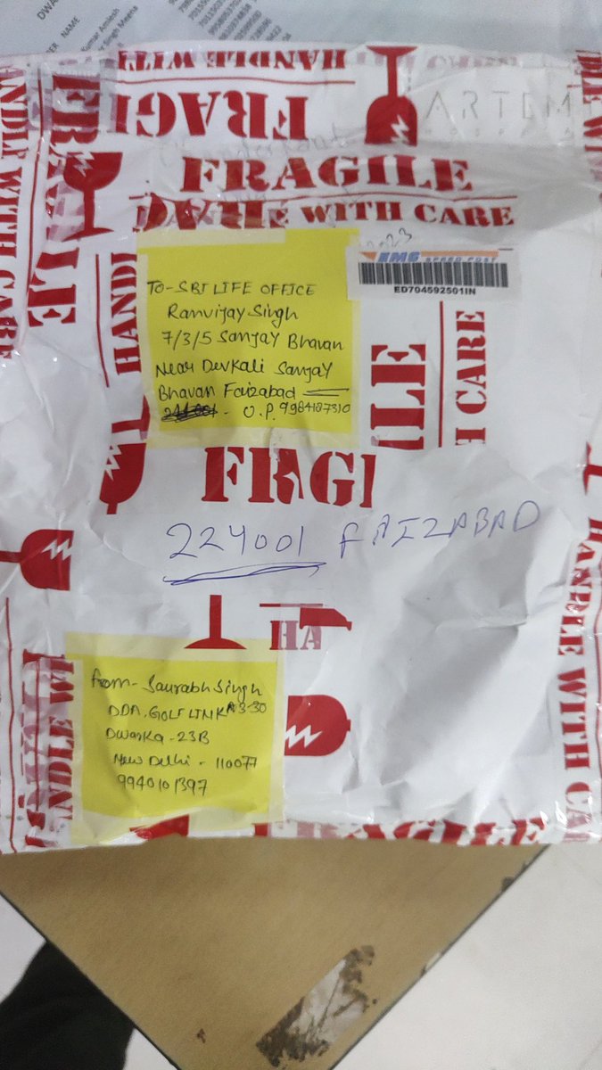 saurabhsingh91's tweet photo. @AshwiniVaishnaw @IndiaPostOffice @cpmgdelhi 

May I please know why this parcel that contains needy medicine for Cancer treatment booked for Faizabad(224001) is going to Moradabad?
Who will be be responsible for any mishappening if it's not reached at time to destination. https://t.co/ahWhNwpXu2