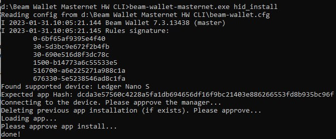 BeamCTO's tweet photo. Using a Ledger Nano S or Nano S Plus hardware wallet with @beamprivacy is gonna be a snap with the addition of built in app installation in CLI wallet! Will be supported out of the box in the next wallet version. https://t.co/HyXRQJbdmE