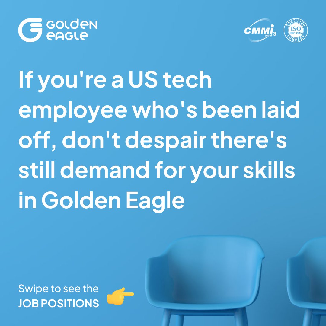 GeitplTech's tweet photo. Take Flight with Golden Eagle & Join Our Growing team of Talented Professionalsπ
Know more - https://t.co/AkXk5cowhn
#uslayoffs #openforjobs #metalayoffs #Trending #layoffs2023 #techcompanies #HIRINGNOW #opentowork #jobopportunities #developers #jobsearch #joinus #tuesdayvibe https://t.co/6vyJ3QJnYi