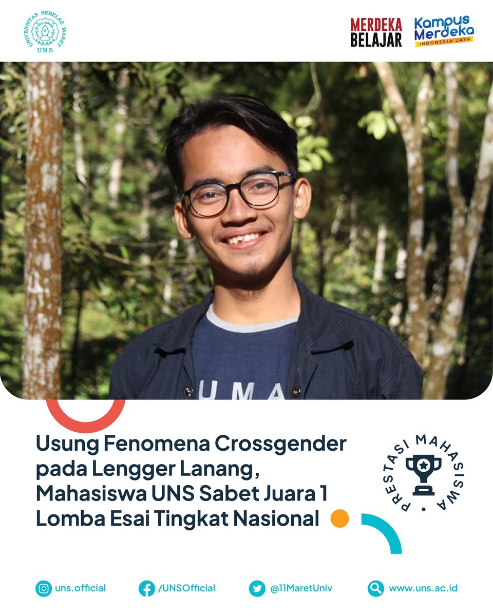 #UNSSolo #BeritaUNS #KotaSolo <a href="/11MaretUniv/">UNS Official</a>: 'Mahasiswa Prodi Ilmu Sejarah FIB UNS, Akhyar Royan Fadhil, meraih juara 1 lomba esai tingkat nasional. Kompetisi ini bertajuk Sunan Kalijaga Festival Historia (Sukafestoria) … , see more tweetedtimes.com/v/24336?s=tnp