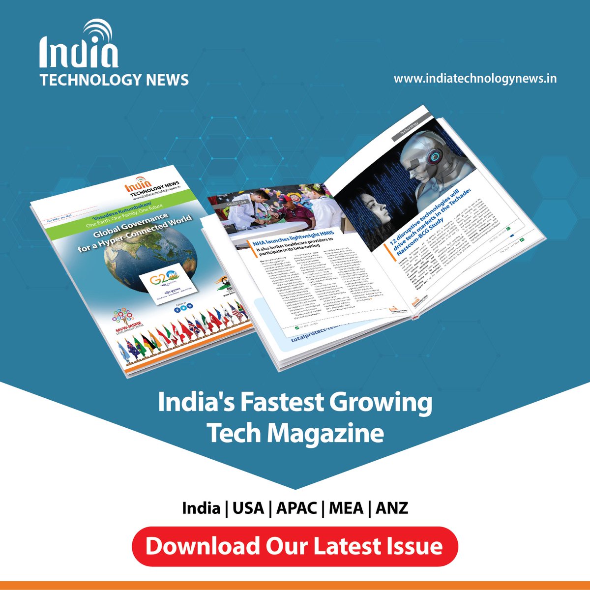 indiatechnews11's tweet image. In this Dec 2022- Jan 2023 issue of India Technology News, we have extensively covered the Healthcare sector and how technology plays a massive role in its development. Download here: indiatechnologynews.in/bi-monthly-mag… 

#indiatechnologynews #techmagazine #magazine #TechnologyNews #TechNews