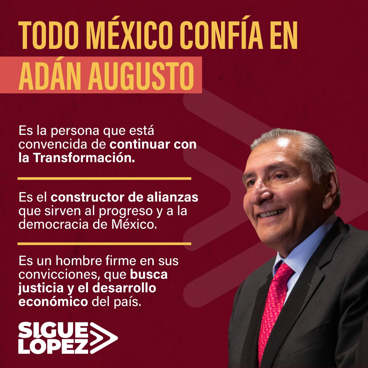 Adán Augusto, el servidor público que se ha ganado la confianza y el cariño de las y los mexicanos #SigueLópez