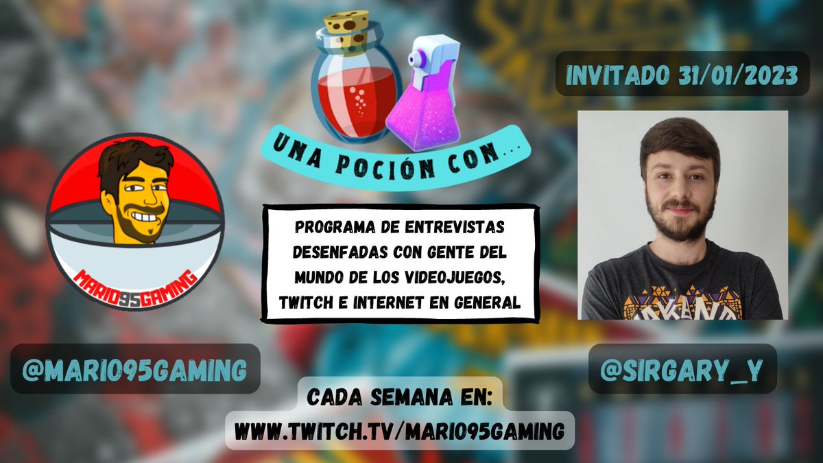 mario95gaming's tweet photo. ¡Muy buenos días entre ador@s!

Nos vemos a las 18h 🇪🇦 en mi canal de Twitch con en episodio 12 de "Una Poción con..." donde estaremos charlando de videojuegos y mucho Pokémon con @SirGary_y 

¡No os lo podéis perder!

🎙️https://t.co/VVvMYPQ4kd🎙️ https://t.co/EEWBMXDPq3