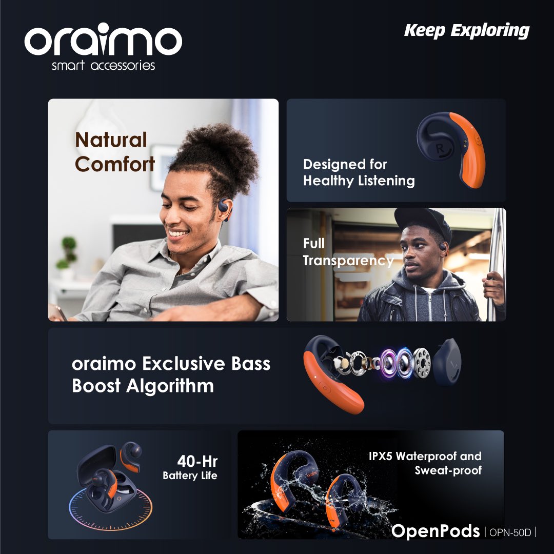 oraimomate's tweet photo. True listening comes naturally 🧘🏽♂️
Experience true listening with the all new oraimo OpenPods.
Link in bio! 💚
#findyourrythm #oraimoopenaudio #oraimoopenpods https://t.co/sQGJsZN7rI