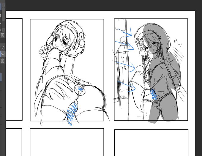 表紙ラフしたのですがどっちにしようか迷っているのでよろしければご意見お聞かせください💦 