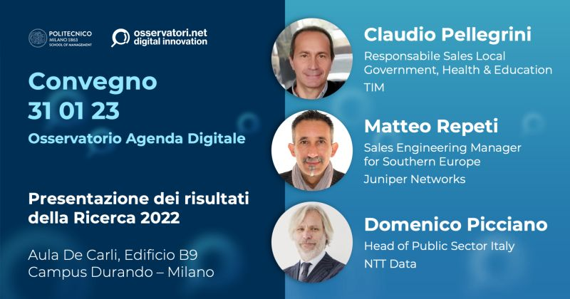 TIM_Enterprise's tweet photo. Come #TIMEnterprise accelera la #CloudTransformation della PA?
Ne parleremo oggi alle 10.50 con Claudio Pellegrini - Resp. Sales Local Government Health & Education di TIM - nel Convegno dell’Osservatorio #AgendaDigitale promosso da @polimi e @osserv_Digital. #OAD23