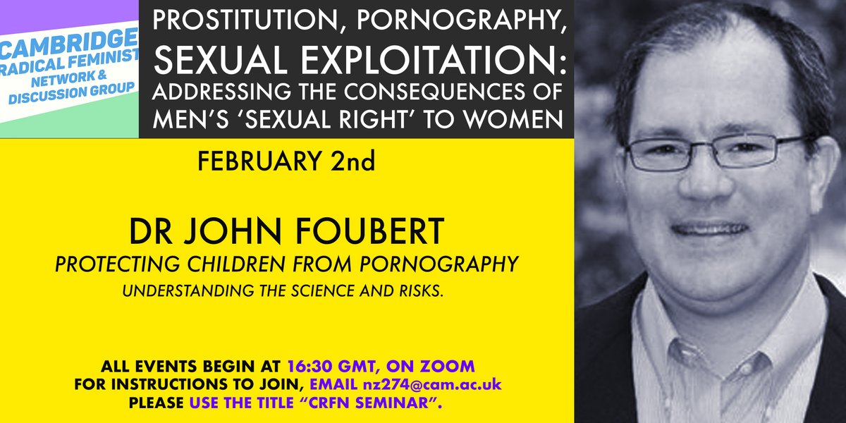 camradfems's tweet photo. 🚨This coming Thursday, Feb 2nd, Dr John Foubert, former Highly Qualified Expert for Sexual Assault Prevention for the US Army, will be speaking about his most recent book on the many ways pornography harms children. 🚨Join us!!  16:30 GMT on Zoom https://t.co/0yVawE1cPf