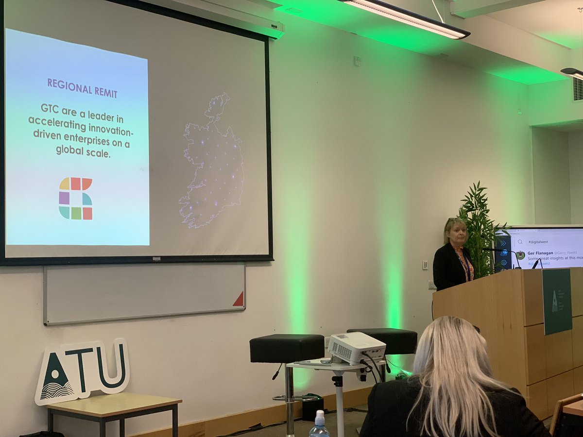 Launch of <a href="/TheInnovationE2/">The Skillnet Innovation Exchange</a> at the #digitalwest conference <a href="/atu_ie/">Atlantic Technological University</a>.  <a href="/Noreenconway12/">Noreen conway</a> sharing why  @GalwayTech was selected as the first regional partner to bring together smes and corporate decision makers to share their innovative solutions to challenges. Proud to be #ourgalway