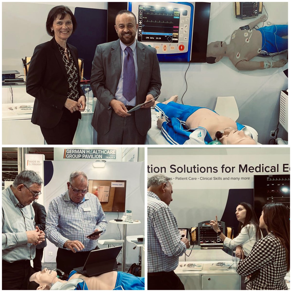 3bscientific's tweet photo. #ArabHealth is in full swing! Find the #3BScientific team in hall 3 at booth Z3.B09 to demo the award winning combination of the ALS manikin Atlas with #REALITi360 by @iSimulate.
#ArabHealth2023 #HealthcareTraining #MedicalSimulation #iSimulate #Cardionics #AtlasALS https://t.co/vEQaSfiEKS