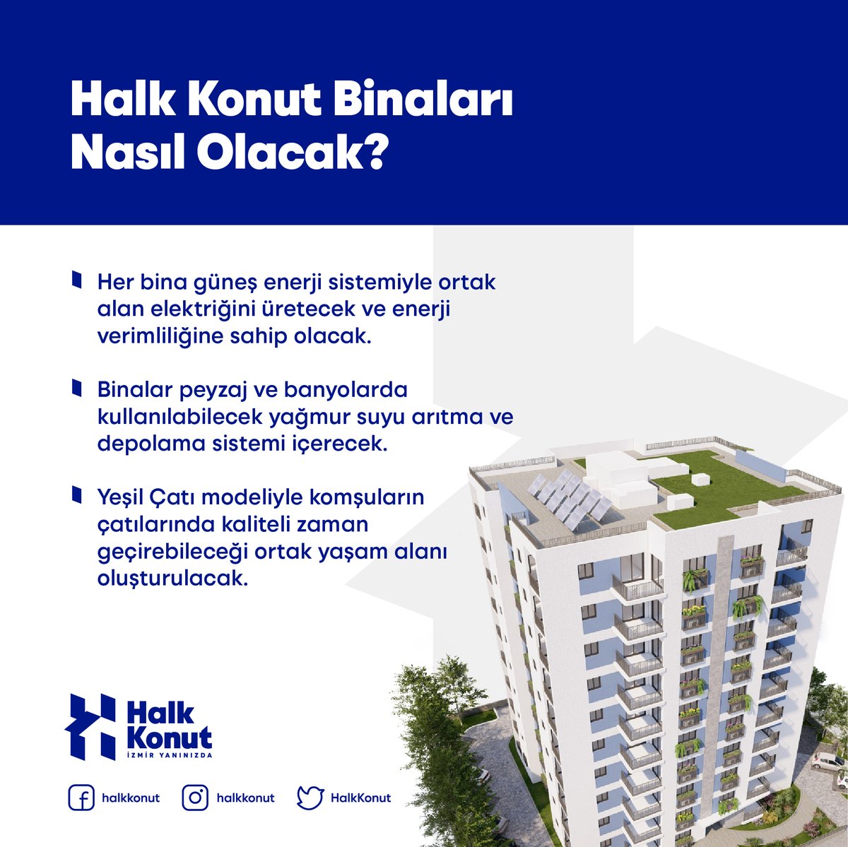 HalkKonut's tweet photo. Türkiye'ye örnek olacak yeni Halk Konut binaları; güvenli, konforlu, doğayla barışık ve sosyal alanlarıyla komşuluk ilişkilerini güçlendirecek özelliklere sahip olacak.

#İzmirYanınızda https://t.co/zDY07dtCfC